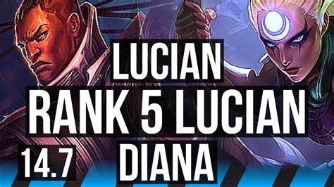 LUCIAN Vs DIANA MID Rank 5 Lucian 8 Solo Kills 67 Winrate