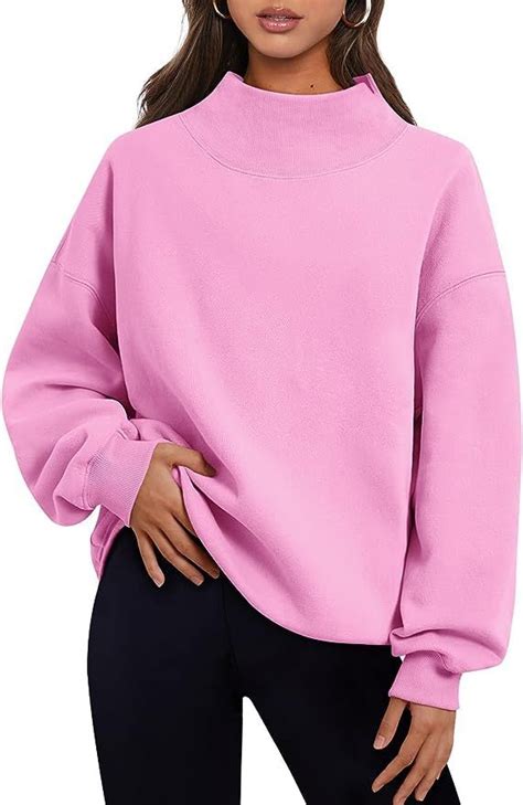 Trendy Queen Womens Oversized Sweatshirts Turtleneck Pullover Long