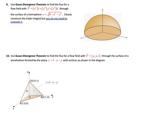 Solved Use Gauss Divergence Theorem To Find The Flux For A Flow Field With V X Ji Ly J 2