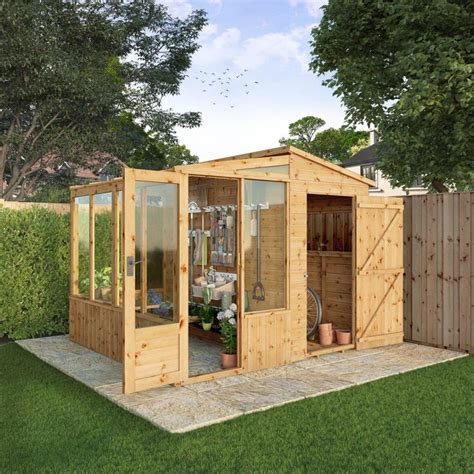 8 X 8 Shiplap Combi Greenhouse Wooden Shed In 2024 Greenhouse Shed