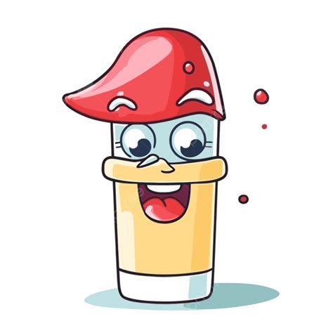 Chapstick Clipart Cartoon Juice With Red Hat Of Face Vector, Chapstick ...