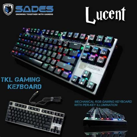 Jual Keyboard Gaming Mechanical Sades Lucent TKL RGB KAILH BLUE SWITCH