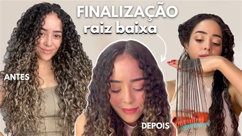 FINALIZAÇÃO RAIZ BAIXA E SEM VOLUME para deixar o cabelo cacheado