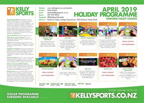 Kelly Sports Holiday Programmes March Newsletter