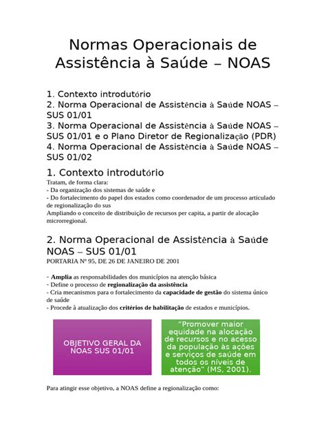O Que Significa Noas - Normas NOAS SUS: Regionalização da Saúde | PDF | Planejamento | Sistema ...