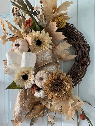 Cream Sunflower Fall Wreath