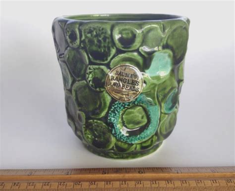 Rare Vintage C 7698 Napcoware Green Baubles Bangles And Beads Mcm Vase 425 Ebay