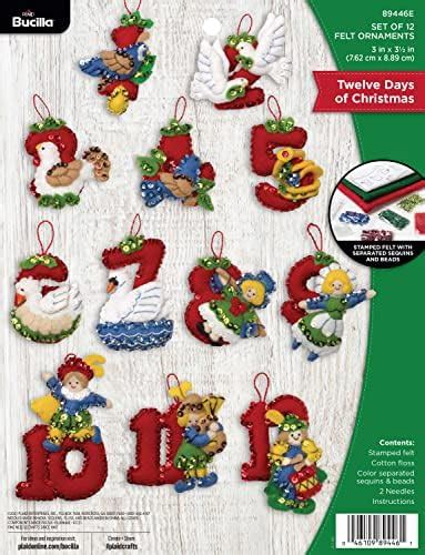 Bucilla Felt Applique Ornament Kit Night Before Christmas Set Of