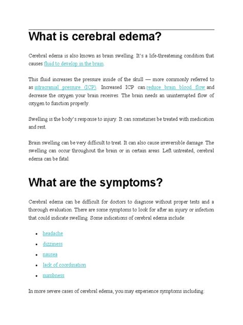 Cerebral Edema | PDF | Edema | Stroke