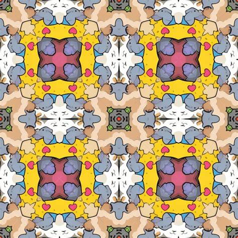 Premium Photo Seamless Pattern With Colored Mandalas On A Beige