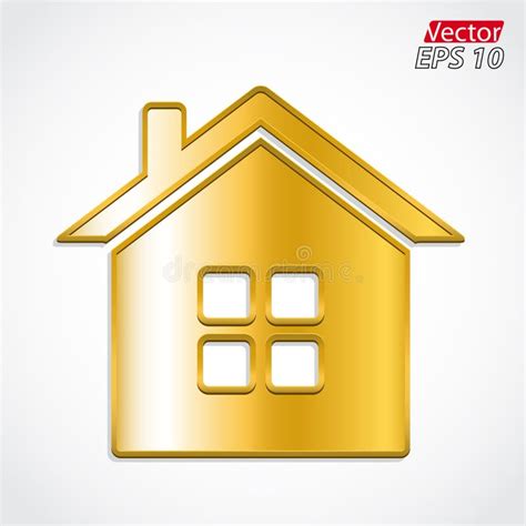 3d Realistic Golden House Logo Design Stock Vector - Illustration of ...