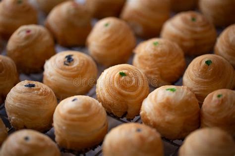 Preparation Of Puff Pastry Dough For The Fried Chinese Pastry Stock