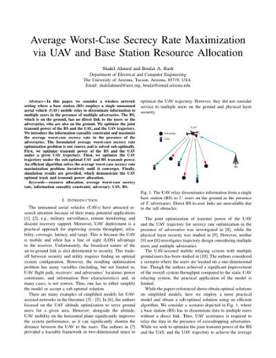 Average Worst Case Secrecy Rate Maximization Via Uav And Base Station