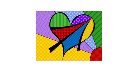 Whimsical Cubism Heart Postcard With Background Zazzle