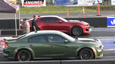 Chevy Camaro Zl Races Dodge Charger Hellcat Widebody Loser Fails