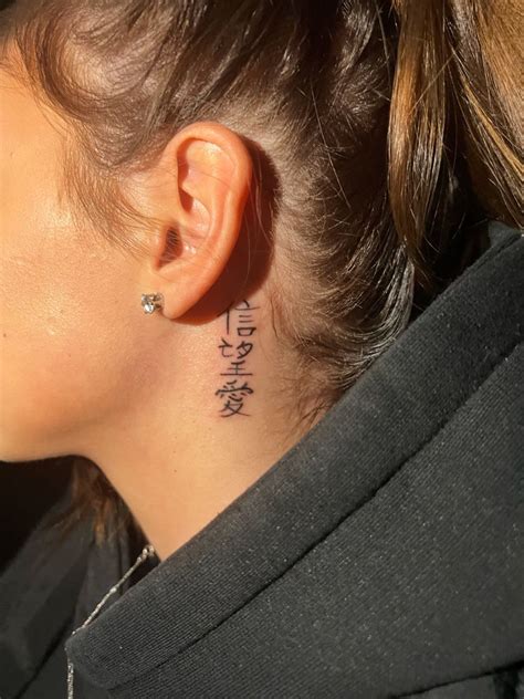 Small Neck Tattoo Behind The Ear