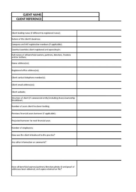 3 Kyc Form In Excel Format Files Download Free Collection Files