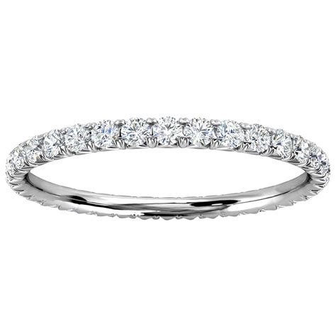 Customizable Platinum Mia French Pave Diamond Eternity Ring 34 Ct Tw