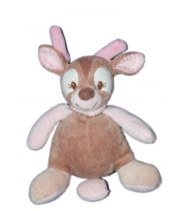 Doudou Musical Nattou Biche Emil Et Rosy Marron Rose Cm