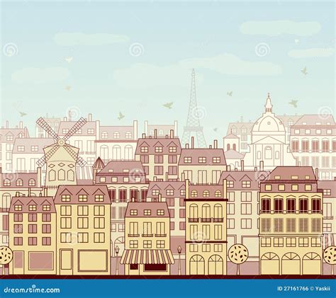 Paris cityscape stock vector. Illustration of estate - 27161766