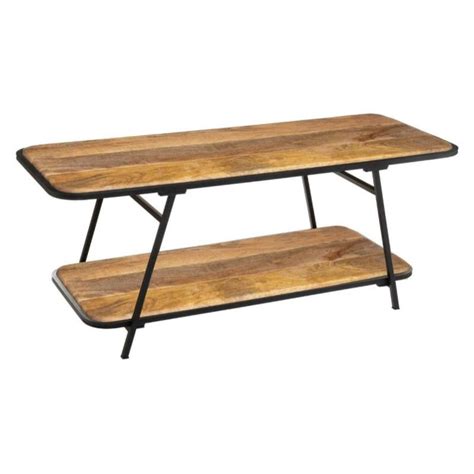 Table Basse 2 Niveaux Kalida Bois Massif Atmosphera Naturel Leroy