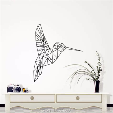 Birds Geometric Decorative Wall Art , Geometric Animals Kingfisher ...