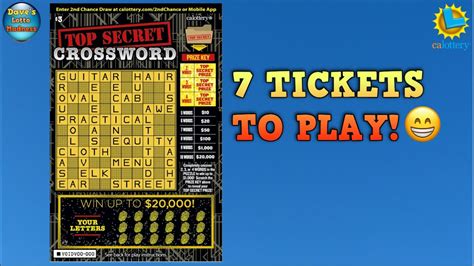 20K PRIZE TOP SECRET CROSSWORD SCRATCH OFF TICKETS YouTube