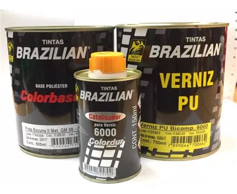 Pintura Base Poliester Plata Escuna Gm Kit Barniz 2x 900ml Cuotas