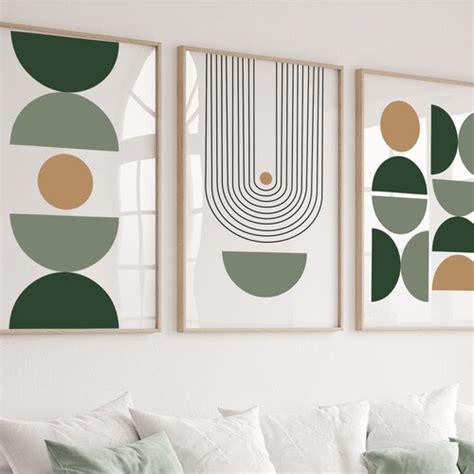 Boho Sage Green Wall Art Prints Set Of Unframed Etsy Uk