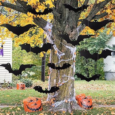 Amazon Pcs Hanging Bats Halloween Decoration Outside Large