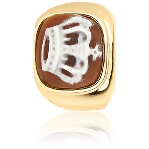 Bague Cam E Couronne Marron Dor Emanessence Ocarat