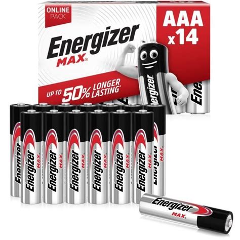 Energizer Piles Alcalines Aaa Max Paquet De Pcs Piles Jetables