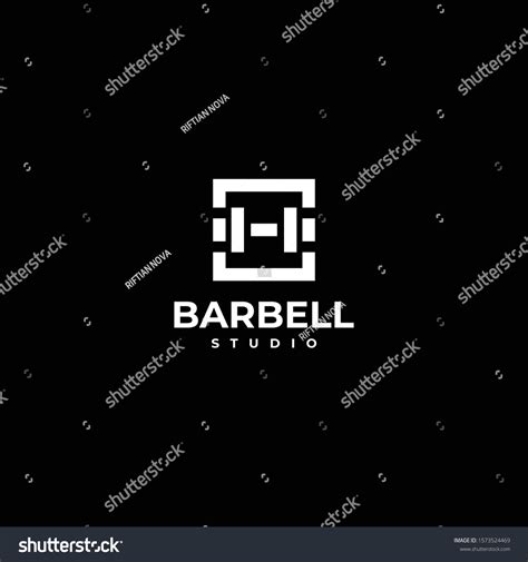 Bold Logo Design Barbell On Black Stock Vector (Royalty Free) 1573524469