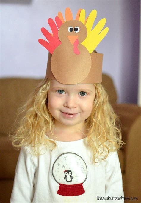 Thanksgiving Kids Craft Handprint Turkey Crown The Suburban Mom