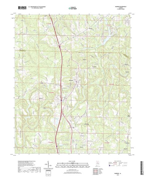 MyTopo Warrior Alabama USGS Quad Topo Map