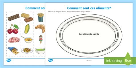 Feuille d activités Décrire des aliments teacher made