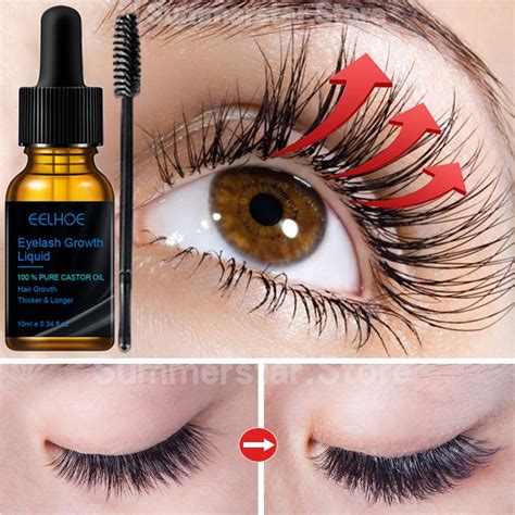 10ml Natural Castor Oil Hair Eyebrow Eyelash Growth Essence Natural