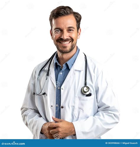 A Doctor Smiling Isolated From The White Background Stock Illustration