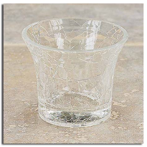 Crackle Oyster Cup Votive Or Tea Light Holder Glass Votive Glass Votive Candle Holders