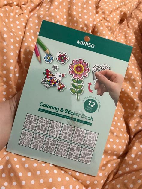 Miniso Coloring Sticker Book Buku Alat Tulis Buku Di Carousell