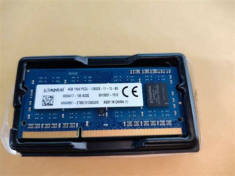 USED Kingston 4GB 1Rx8 PC3L-12800S-11-12-B3 SODIMM ACR16D3LS1KFG/4G ...