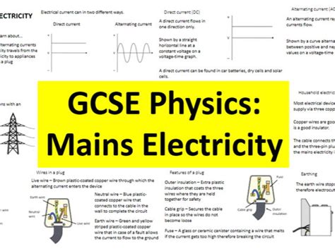 GCSE Physics Mains Electricity Lesson Powerpoint Teaching Resources