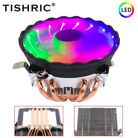 Tishric Processor Cooler Cpu Cooling Fan Rgb Pwm Pin Heatsink Intel