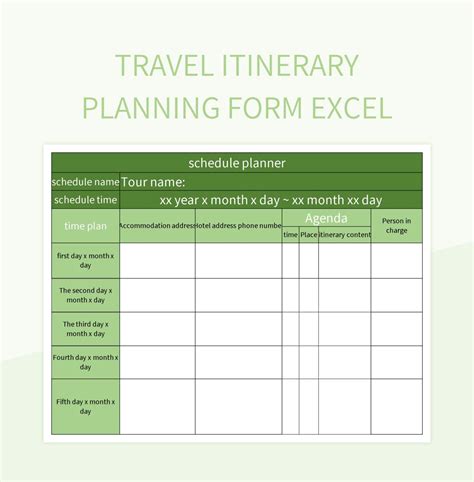 Travel Itinerary Template Excel - Infoupdate.org