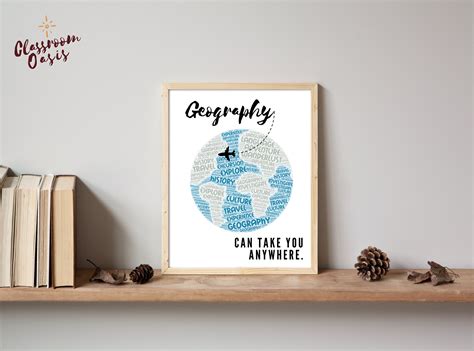 World Geography Classroom Poster Social Studies Wall Art Printable Classroom Decoration for High ...