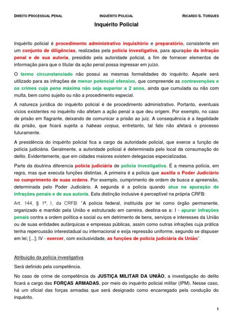 Dpp Inquérito Policial Download Grátis Pdf Procedimento Criminal