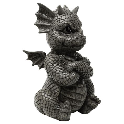 Gartenfigur Gartendrache Modell Bockig Fantasy Figur Deko Drache