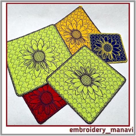 Sunflower Quilt Block 2 - 6 Sizes! - Products - SWAK Embroidery