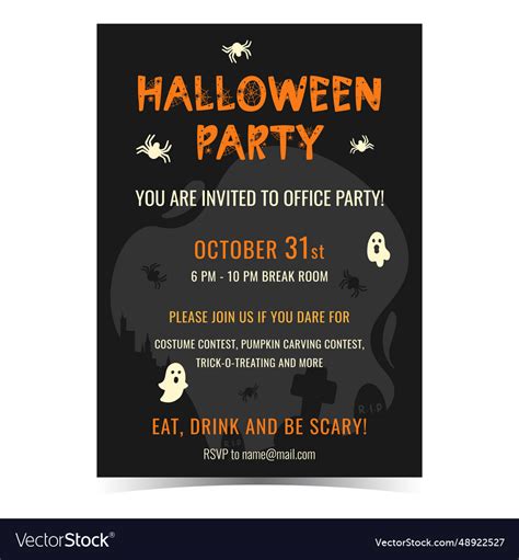 Halloween office party flyer Royalty Free Vector Image