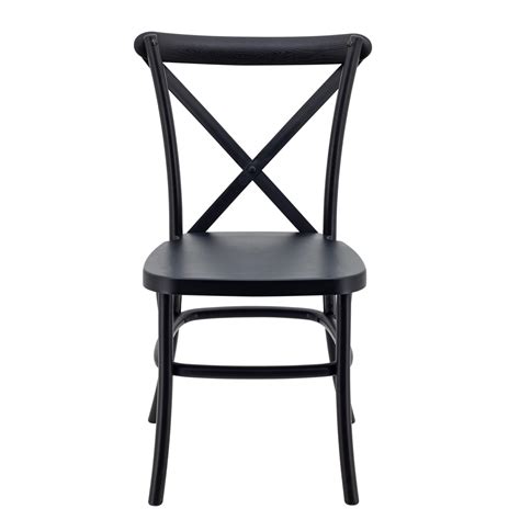 Resin Cross Back Bentwood Chair In Black Cafe Solutions